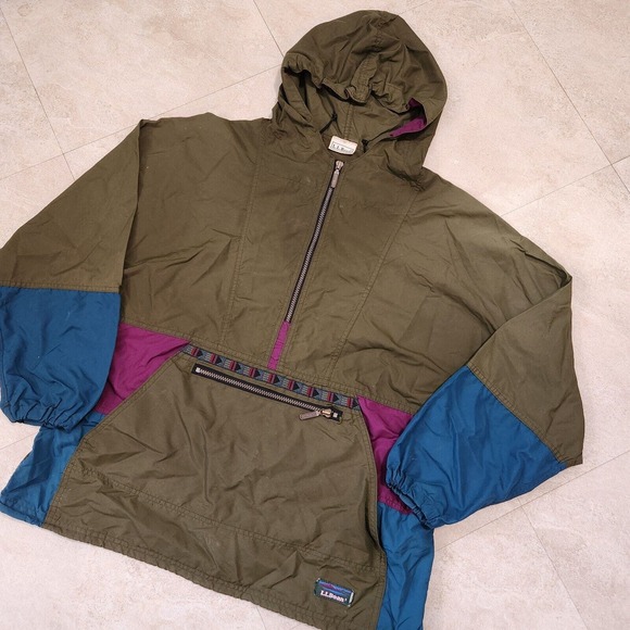 L.L. Bean Jackets & Blazers - VTG LL Bean Womens L Large? Aztec Anorak Pullover Windbreaker Jacket USA Made